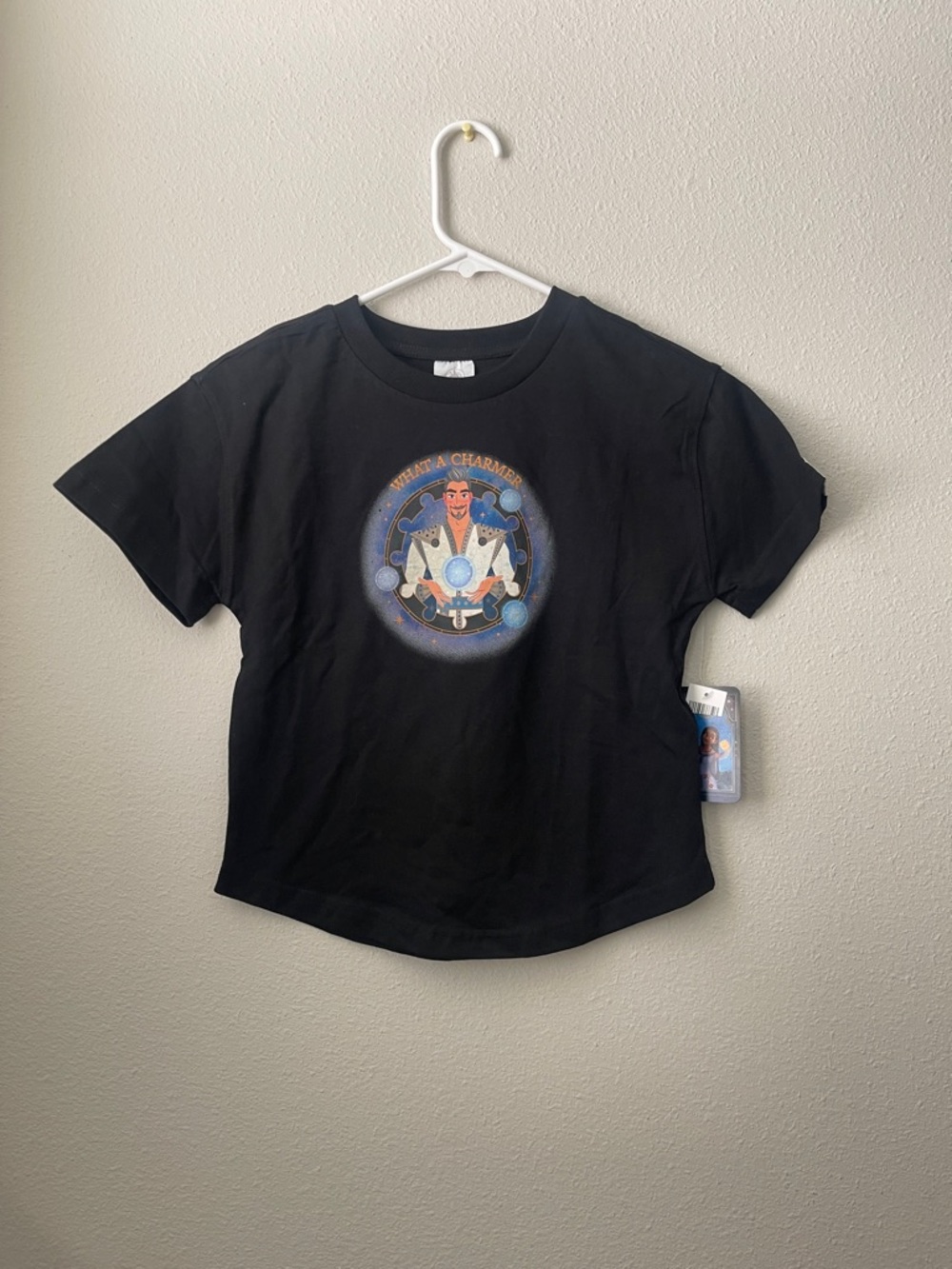 Disney Black Short Sleeve Tee with Wish Graphic